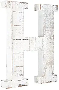 Distressed White Alphabet Wall Décor/Free Standing Monogram Letter H