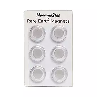 ECR4Kids Round Magnets for Dry Erase Board, Glass Board, Bulletin Board, Refrigerator - Rare Earth Neodymium Magnet, Clear (6 Pack)