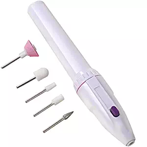 Electric Nail Drill Manicure & Pedicure Care Set: Mini Nail Kit System for Buffing, Grooming, and Polishing of Nails at Home - Battery Powered