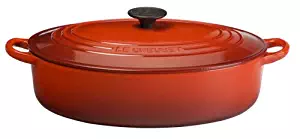 Le Creuset Enameled Cast-Iron 5-Quart Oval-Shaped Wide French Oven, Cherry Red