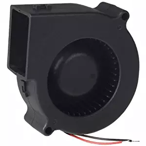 Fugetek 12V DC Brushless Blower Cooling Fan, HT-07530D12, 75x75x30mm, 2pin, Dual Ball Bearing, Computer Fan, Multi Use, Black, US Support