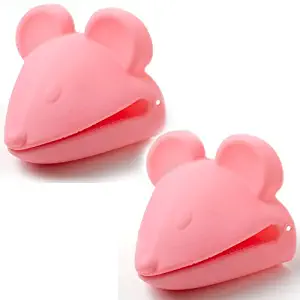 Kitchen Kritters - Animal Pot HoldersMatching Sets of 2 (Light Pink Mouse)