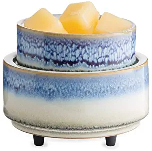 CANDLE WARMERS ETC 2-in-1 Candle and Fragrance Warmer for Warming Scented Candles or Wax Melts and Tarts with to Freshen Room, Horizon
