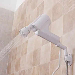 SEYMM 220V AC Tankless Electric Water Heater Instant Bathroom Hot Water Heating Spray Shower Head Faucet