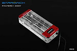 Barrowch 200mm Boxfish Series Acrylic Box Reservoir with OLED Display & D-RGB LED - Red