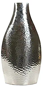 Hosley 17 Inch High Silver Color Metal Vase. Ideal Gift for Wedding, Home, Spa or Aromatherapy Settings O4