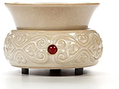 Hosley's Cream Ceramic Electric Fragrance Candle Wax Warmer. Ideal for Spa and Aromatherapy. Use with HOSLEY Brand Wax Melts / Cubes, Essential Oils and Fragrance Oils O2