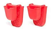 Core Kitchen Textured Silicone Oven Mitts 2pc Set (Red)
