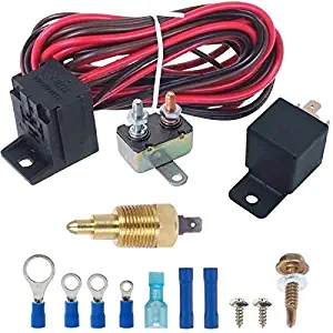 American Volt Electric Engine Fan Grounding Thread-in Thermostat Relay Controller Switch Kit (3/8" NPT, 210'F On - 195'F Off)