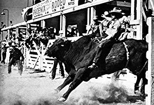 Rodeo Poster, Phoenix, Arizona, 1930's, Bull Riding, Bucking Bull