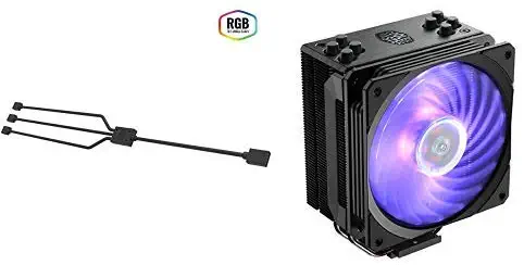 Cooler Master 1-to-3 RGB Splitter Cable for LED Strips, RGB Case Fans,Computer Cases CPU Coolers and Radiators AND Hyper 212 RGB Black Edition CPU Air Cooler 4 Direct Contact