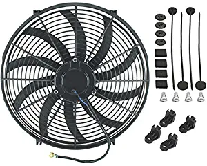 American Volt 12 Volt Automotive Engine Electric Radiator Cooling Fan Reversible High Performance Thermo Car Truck Cooler Custom Upgraded Motor Best CFM (17" Inch, Single Fan)