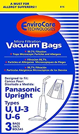 Type U and U-3 Enviro Care Vacuum Cleaner Replacement Bag (3 Pack) by Enviro Care