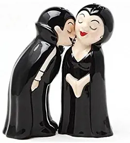 Ceramic Vampire Magnetic Salt & Pepper Shaker Set by Pacific Trading