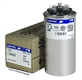 Carrier P291-4053RS • 40 + 5 uF MFD x 370 VAC Genteq Replacement Dual Capacitor Round # C3405R / 97F9849