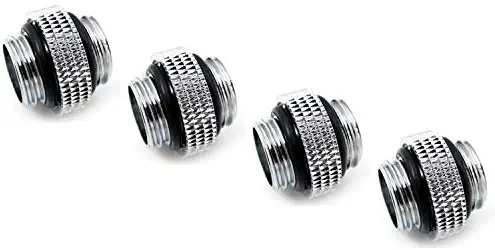 XSPC G1/4" 5mm Male to Male Fitting, Chrome, 4-Pack