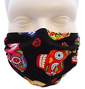Breathe Healthy Dust, Allergy & Flu Mask - Comfortable, Washable Protection from Dust, Pollen, Allergens, Cold & Flu Germs; Asthma Mask; Skull Pattern Mask (Adult, Sugar Skulls)