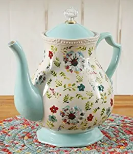 The Pioneer Woman Stoneware Kari 2.4 Quart Stylish Floral Tea Pot