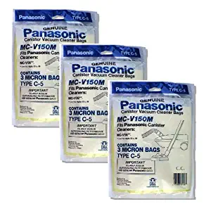 Panasonic MC-V150M 3-Bags Of Replacement Vacuum Bags Fits Panasonic Canister Vacuum Cleaner Models (3-Pack)