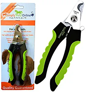 Simply Pets Online Dog Nail Clippers - Stainless Steel Claw Cutters for Dogs with Safety Lock to Avoid Over-Cutting