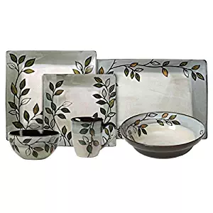 Pfaltzgraff Rustic Leaves Dinnerware Set, Service for 8 with Serveware