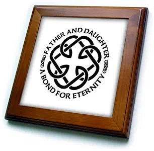 3dRose Celtic Fatherhood Knot Father and Daughter A Bond for Eternity Framed Tile, 6 x 6