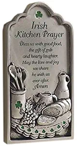 Abbey Gift 36300 Irish Kitchen Prayer Plaque, 3.75 x 7, Grey