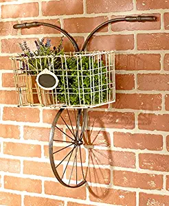 Bicycle Design Metal Wire Wall Basket Indoor/Outdoor Unique Home Decor