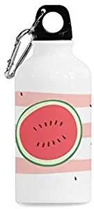 YPink 13.5 Oz Stainless Steel Water Bottle for Boys Cute Beautiful Fashion Fruit Watermelon Silicone Safety Buckle Wide Mouth Sports Aluminum Water Bottle for Teens Outdoor Basketball