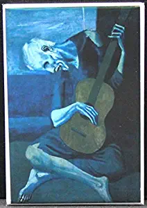 The Old Guitarist by Picasso - Refrigerator Magnet.