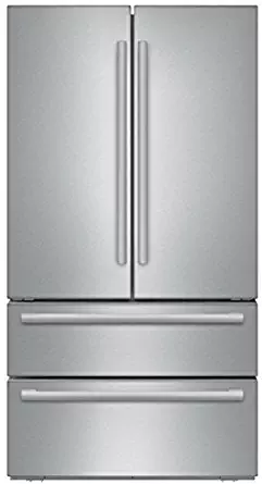 Bosch 4-Piece Stainless Steel Kitchen Package with B21CL81SNS 36" French Door Refrigerator, NGM8055UC 30" Gas Cooktop, SHP68T55UC 24" Built In Dishwasher and HBL8651UC 30" Double Electric Oven