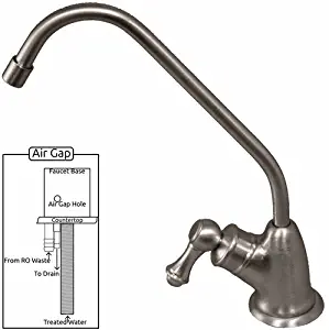 Euro-style Non Air-gap Faucet for Water Filters and RO Systems (Brushed Nickel)