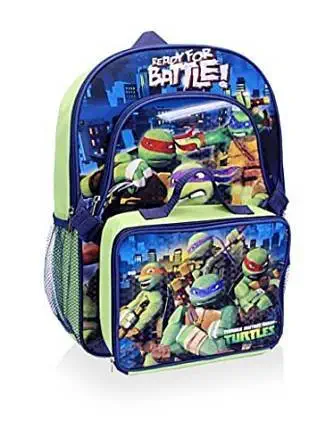 TMNT Boys Teenage Mutant Ninja Turtles Backpack with Lunch Kit, Multi, One Size