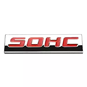 UrMarketOutlet SOHC Red/Chrome Aluminum Alloy Auto Trunk Door Fender Bumper Badge Decal Emblem Adhesive Tape Sticker