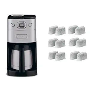 Cuisinart DGB-650BC Grind-and-Brew Thermal 10-Cup Automatic Coffeemaker, Brushed Metal and Everyday 12-Pack Replacement Charcoal Water Filters for Cuisinart Coffee Machines Bundle