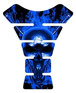 Motorcycle fire skull blue Motorcycle sportbike gel tank pad protector tankpad guard sticker