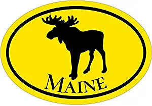 ION Graphics Magnet Maine - Yellow Maine Moose Vinyl Magnet - Moose Vinyl Magnet - Moose - Perfect Maine Vacationer Gift - Made in The USA Size: 4.7 x 3.3 inch