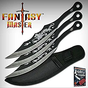NEW! 3 Piece Stainless Bullseye Dragon Throwing Knives + free eBook by ProTactical'US
