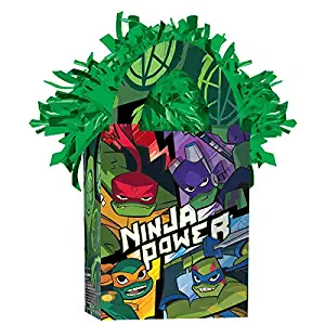 amscan Boys Teenage Mutant Ninja Turtles Mini Tote Party Balloon Weight, 5.7 oz, Green/Blue