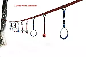 Whistler Kids Obstacle Course Set - 40 Foot Portable Slackline 9 Obstacles