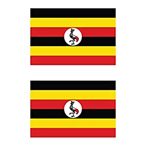 KW Vinyl Magnet Two Pack Ugandan Flag Magnetic Uganda UGA UG Car Magnet Bumper Sticker