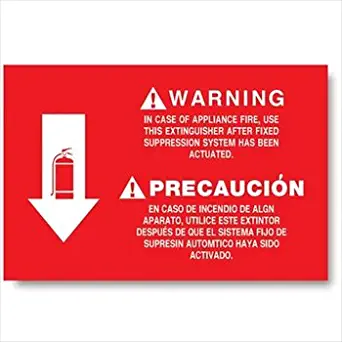 Vinyl Self-adhesive Class K Fire Extinguisher Arrow Sign - 12" X 8" (Pack of 5)