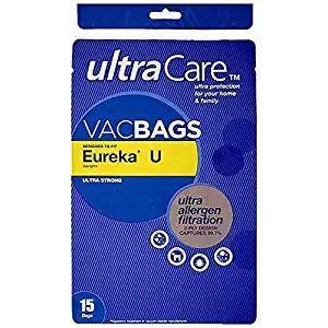 15 Eureka Type U, Style U Upright Vacuum Cleaner Bags, Made in the USA