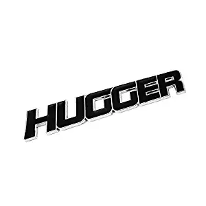 UrMarketOutlet HUGGER Black/Chrome Aluminum Alloy Auto Trunk Door Fender Bumper Badge Decal Emblem Adhesive Tape Sticker