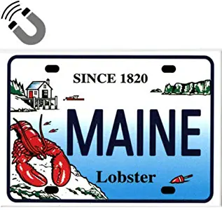 Maine License Plate Fridge Collector's Souvenir Magnet 2.5" X 3.5"