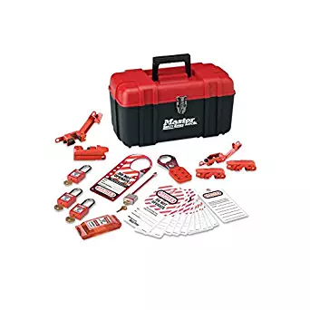 Master Lock Lockout Tagout Kit, Electrical Lockout Kit with Thermoplastic Safety Padlocks, 145E410KA