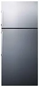 Summit FF1512SSIM 28 Inch Wide 12.6 Cu. Ft. Capacity Energy Star Certified Free Standing Refrigerator with Door Alarm and Ice Maker