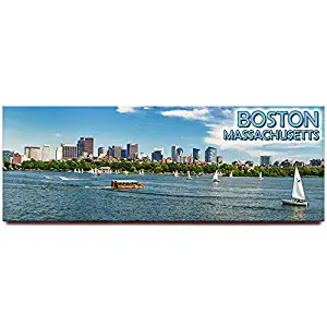 Boston panoramic fridge magnet Massachusetts travel souvenir