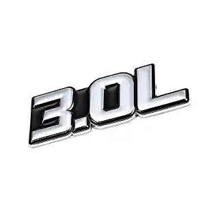 UrMarketOutlet 3.0L Black/Chrome Aluminum Alloy Auto Trunk Door Fender Bumper Badge Decal Emblem Adhesive Tape Sticker