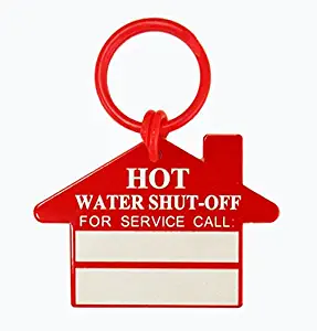 Hot Water Shut Off Plumber Tags (Pack of 50) - With Blank Boxes for Company Name
